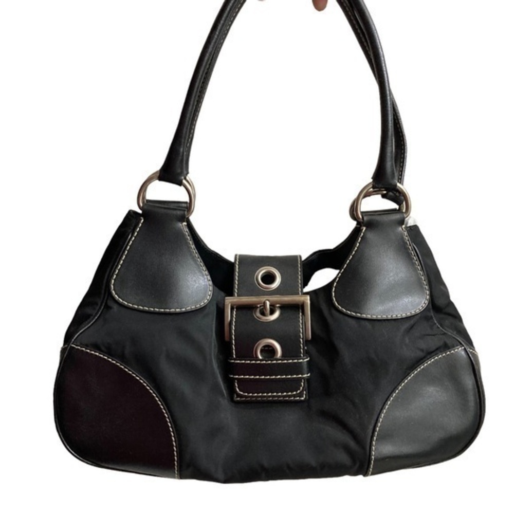 Prada vintage nylon and leather moon bag rare